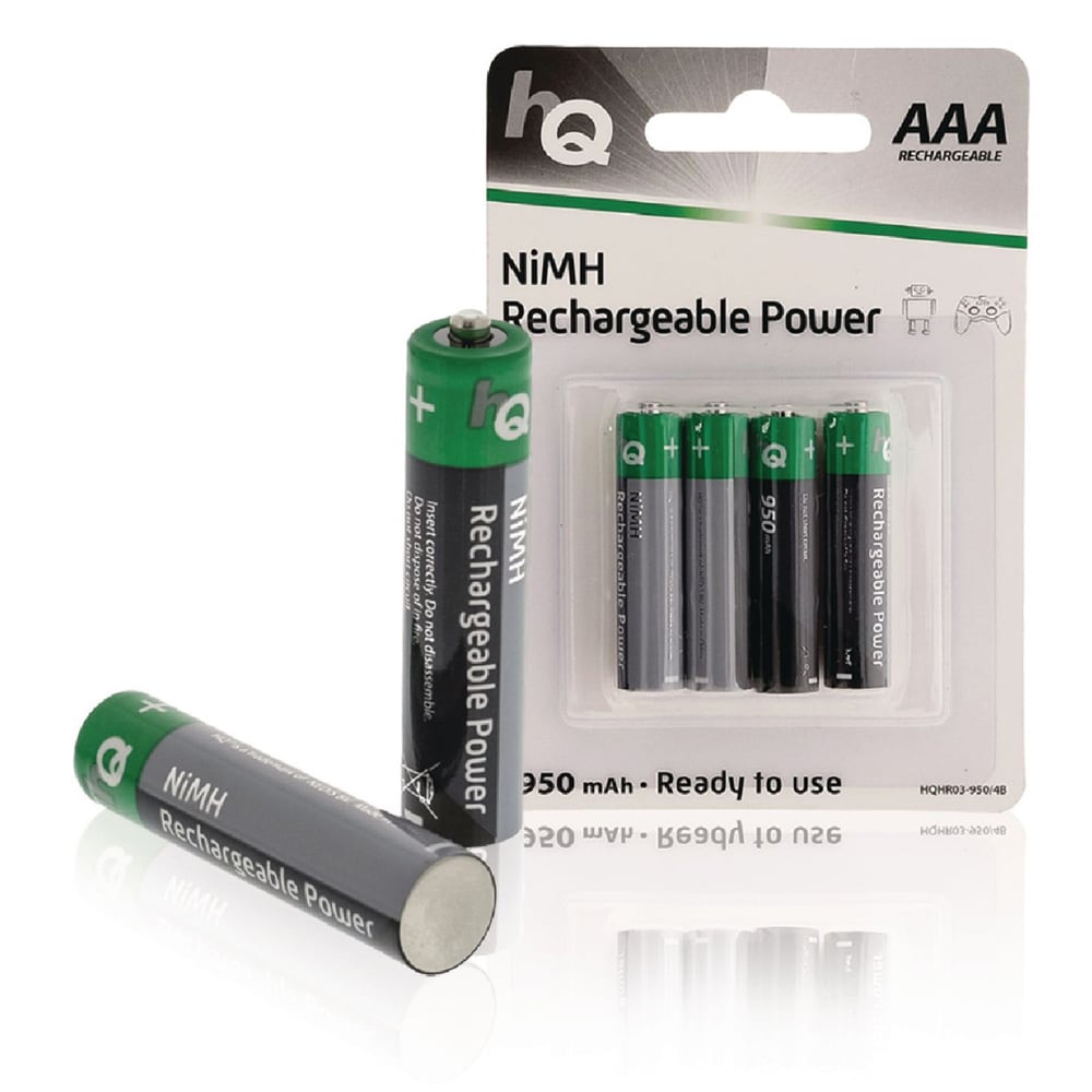 HQ Genopladeligt NiMH AAA-batteri 950mAh Pakke med 4 stk.