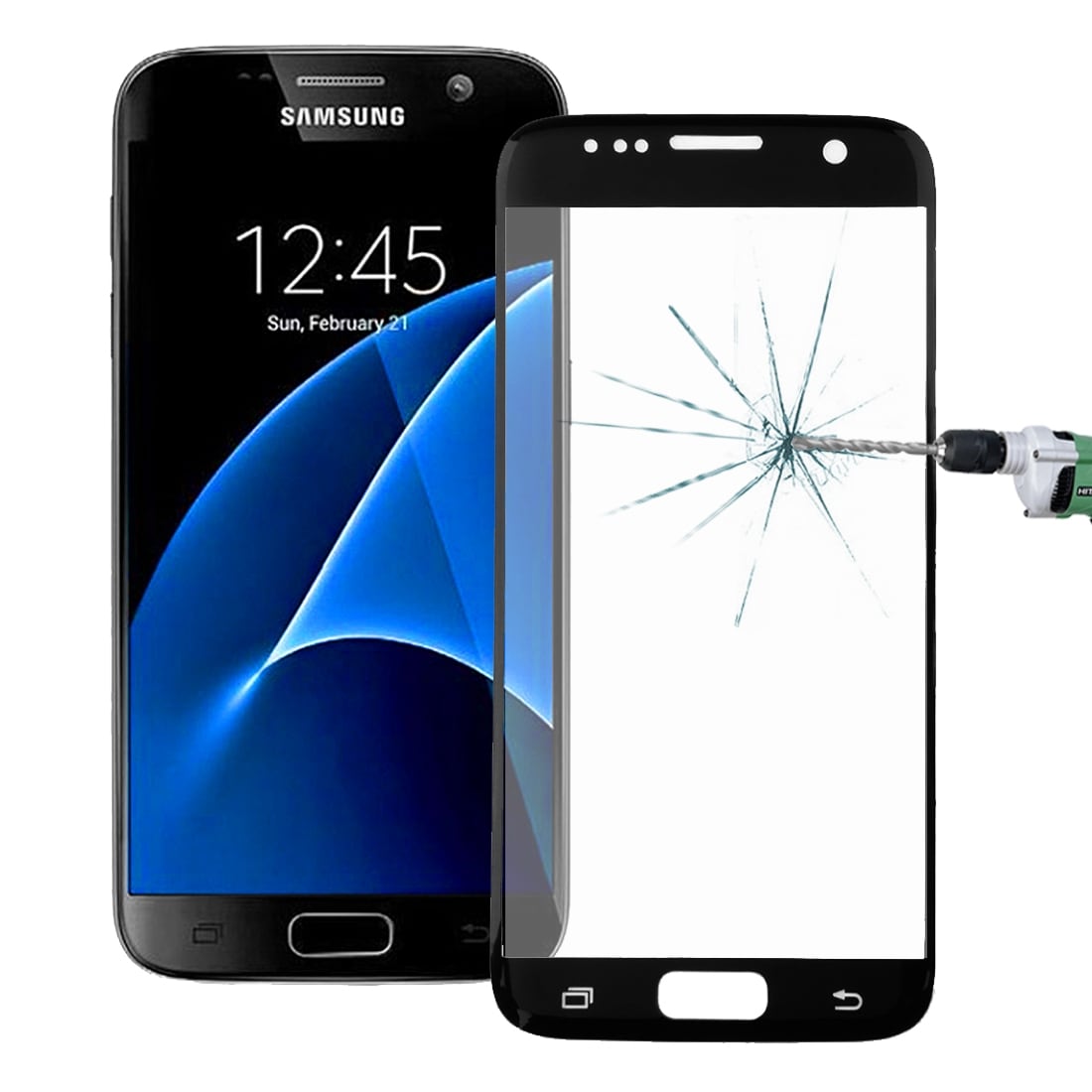 Glasbeskyttelse til Samsung Galaxy S7 - Sort