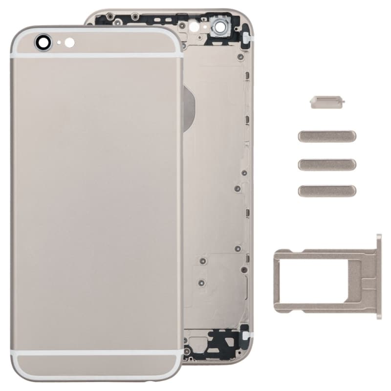 Komplet Cover iPhone 6 - Batteridæksel / Simkort-holder / Knapper - Guld