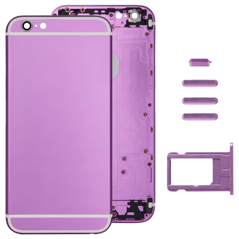 Komplet Cover iPhone 6 - Batteridæksel / Simkort-holder / Knapper - Lilla