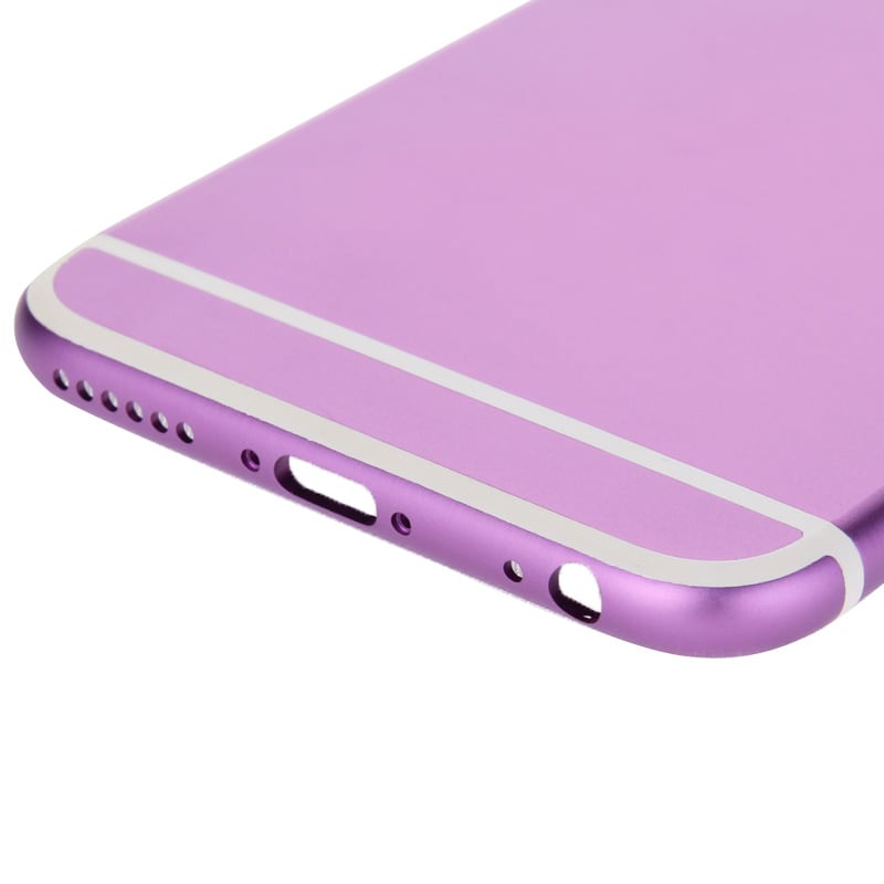 Komplet Cover iPhone 6 - Batteridæksel / Simkort-holder / Knapper - Lilla