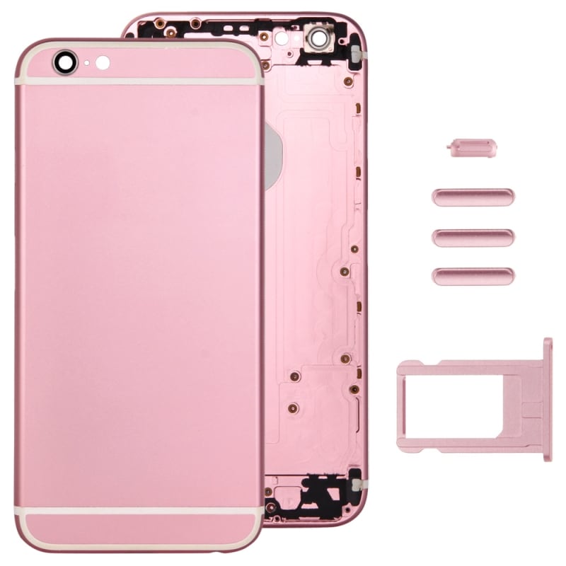 Komplet Cover iPhone 6 - Batteridæksel / Simkort-holder / Knapper - Lyserød