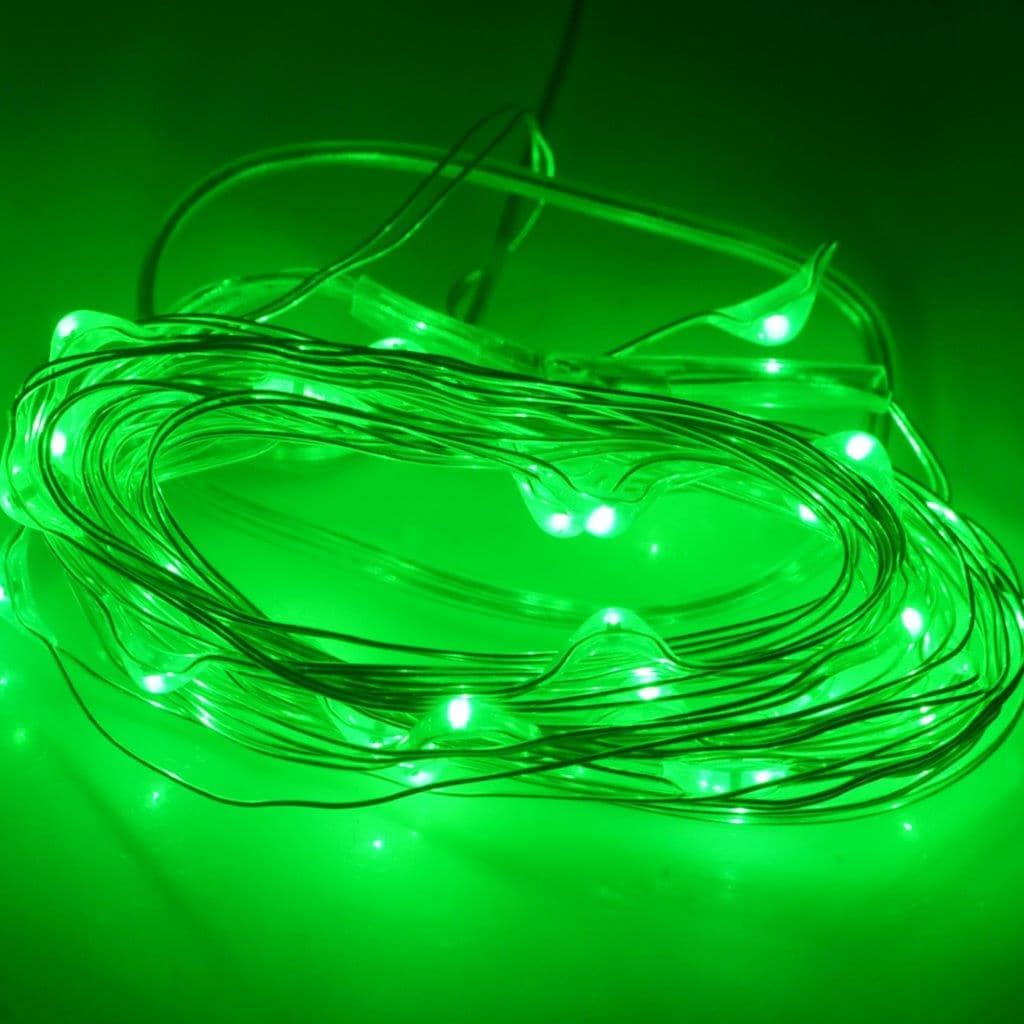 LED Lyskæde 3 m Batteridreven - Grønt Lys