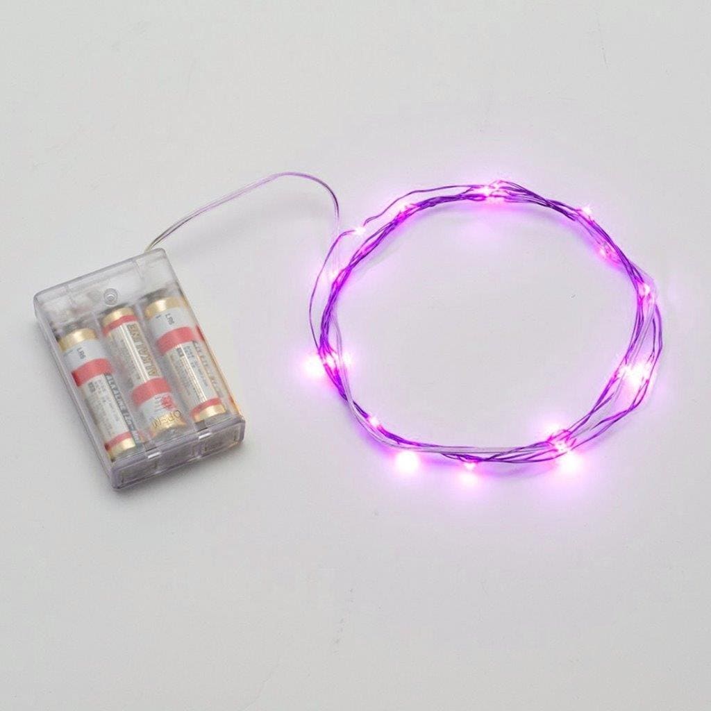 LED Lyskæde 2 m Batteridreven - Lyserødt Lys
