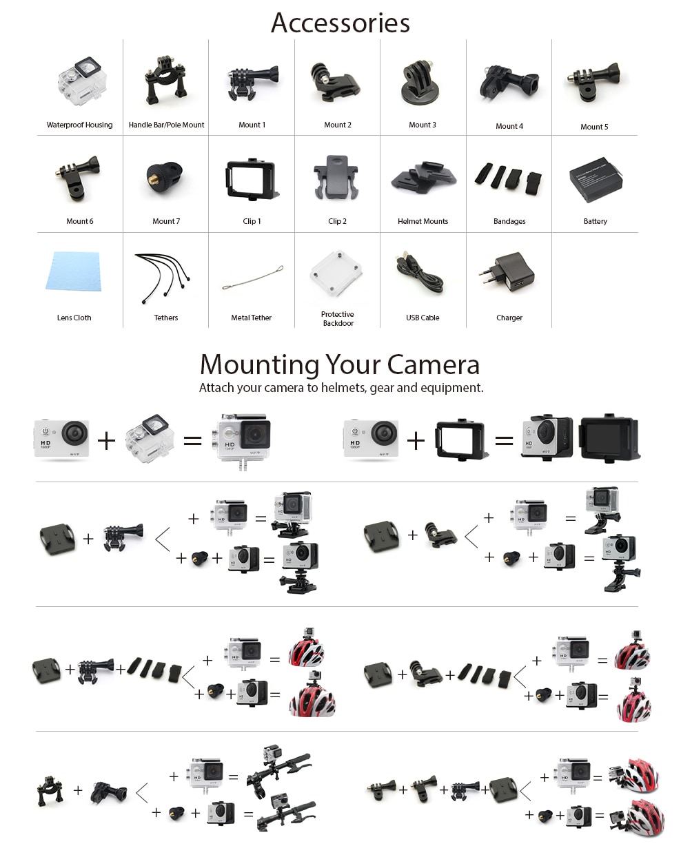 Actionkamera H9 4K/ 12 MP/Ultra HD Sportskamera