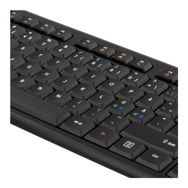 Keyboard USB Nordisk Sort