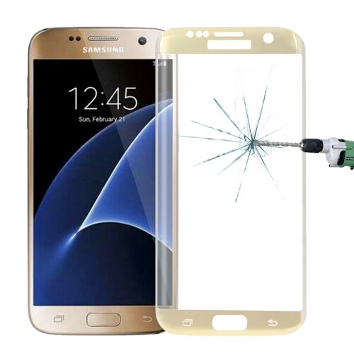 Tempereret Glas Samsung Galaxy S7 edge - Buet, i Guldfarve