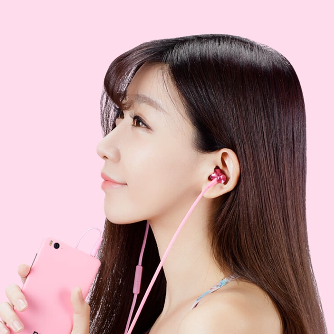 Original Xiaomi Piston In-Ear Stereo Bass Hovedtelefoner med Fjernbetjening - Lyserød