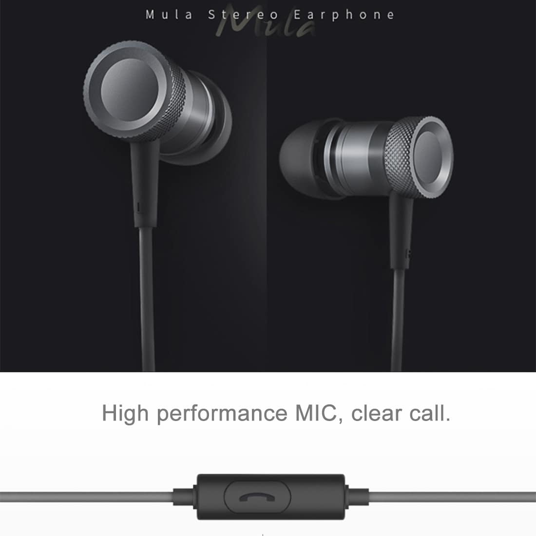 ROCK Mula In-Ear Stereo Bass ALU headset med Fjernbetjening - iPhone, iPad, Samsung, Sony
