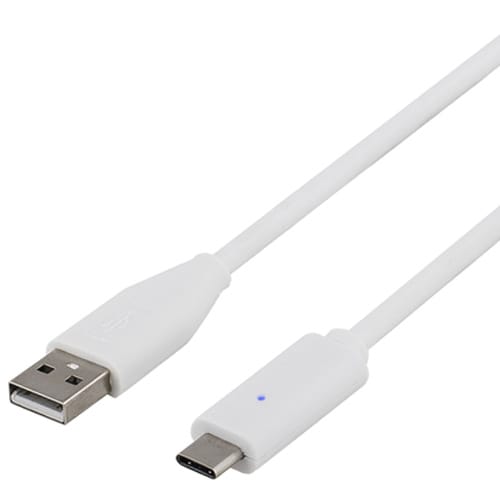 USB 2.0 kabel, Type C -Type A ha, 1,5m, hvid