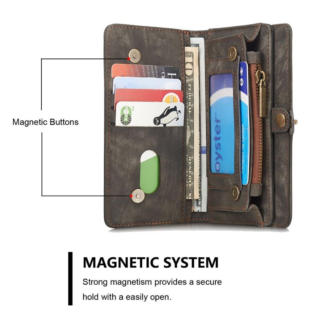 CaseMe Leather Billfold iPhone 6 & 6s - Magnetfunktion, 10 kort, møntrum