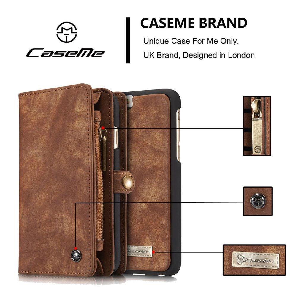 CaseMe Leather Billfold iPhone 6 Plus & 6s Plus - Magnetfunktion, 10 kort, møntrum