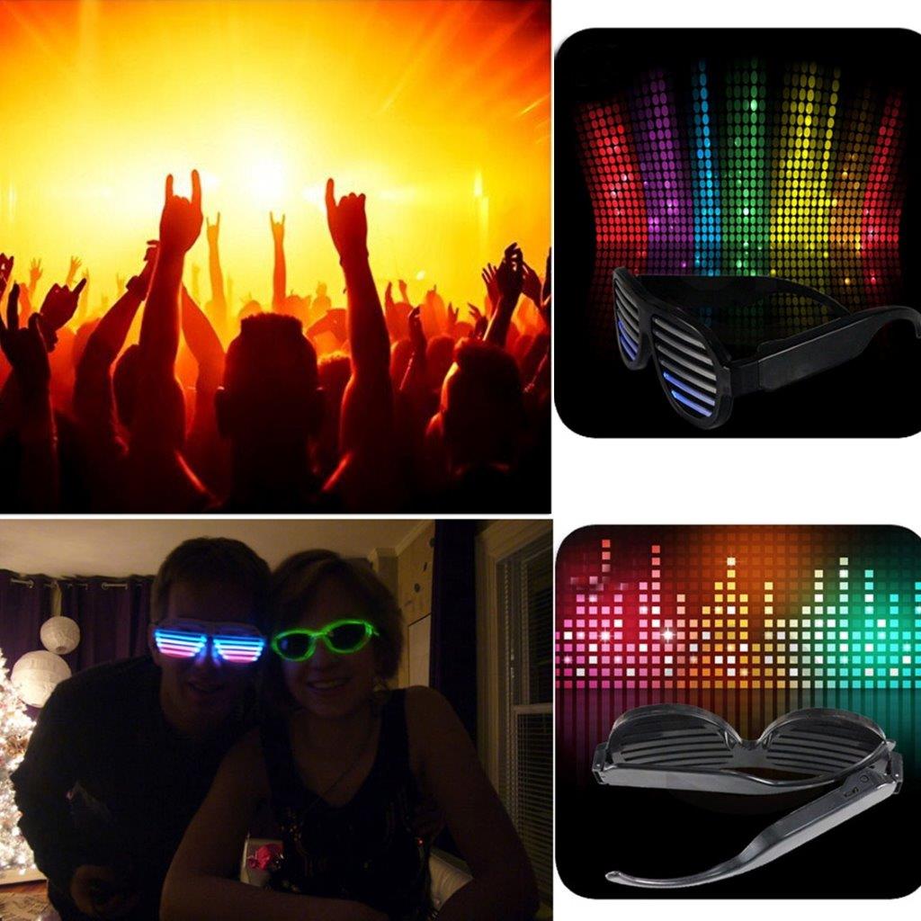 LED Lysende Partybriller - Blinker i Takt til Musikken
