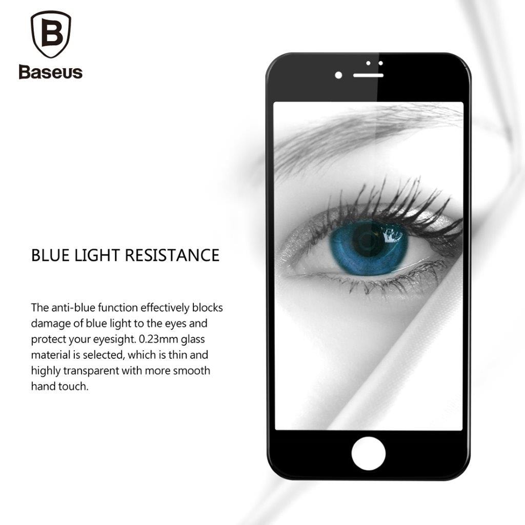 Baseus Glasbeskyttelse iPhone 8 / 7 - Fuld Skærmbeskyttelse Sort