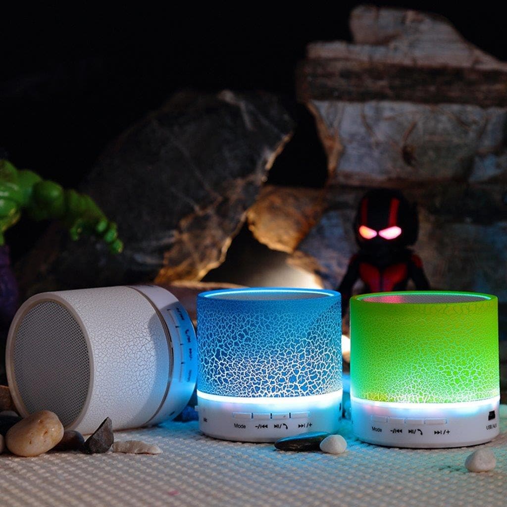 Mini LED Bluetooth Stereo Højttaler med Mic & AUX IN - Lyserød