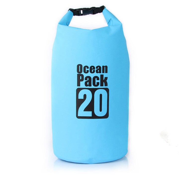 Vandtæt Taske / Dry Bag - 20 Liter Blå Tørpose