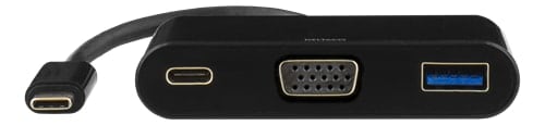 DELTACO USB-C til VGA og USB Type A Adapter