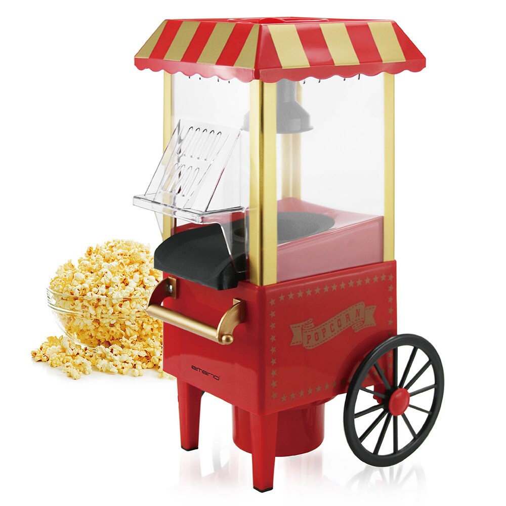 Emerio Popcornmaskine Vogn 1180W Rød