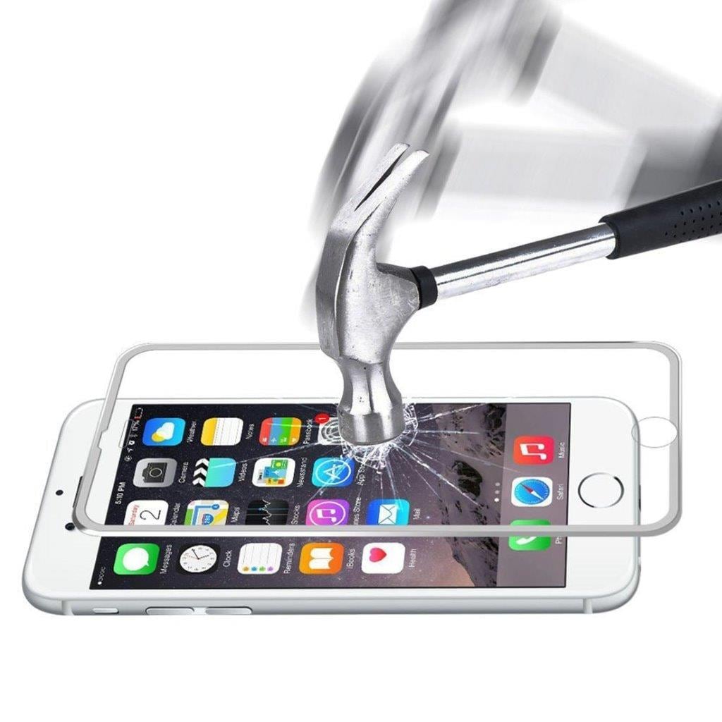 Buet Hærdet Glasbeskyttelse iPhone 6 / 6s - Sølv