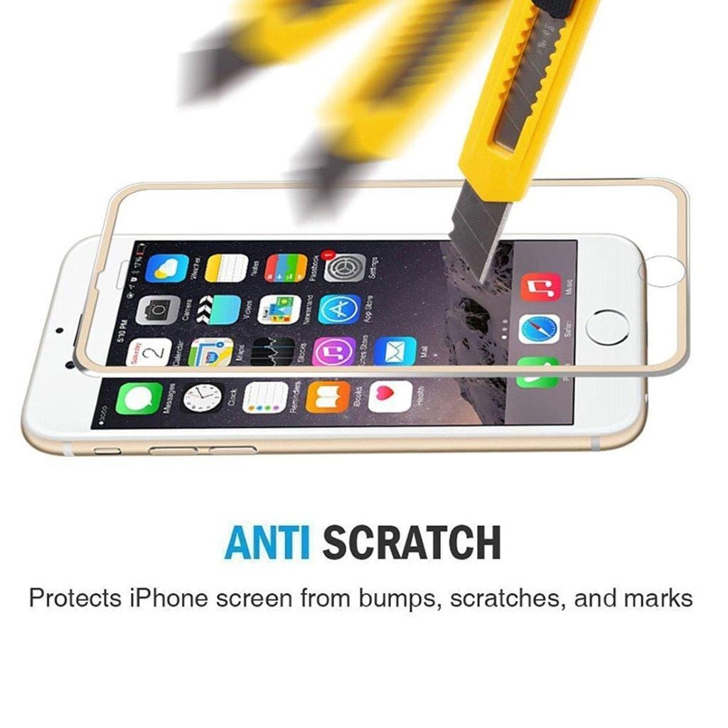 Buet Hærdet Glasbeskyttelse iPhone 6 / 6s - Guld