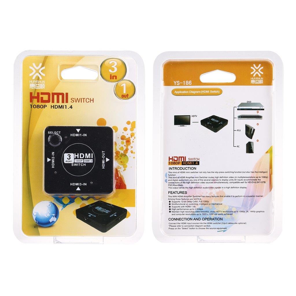 HDMI Auto Switch / Omformer 3 Ports 1.4 Version 1080P