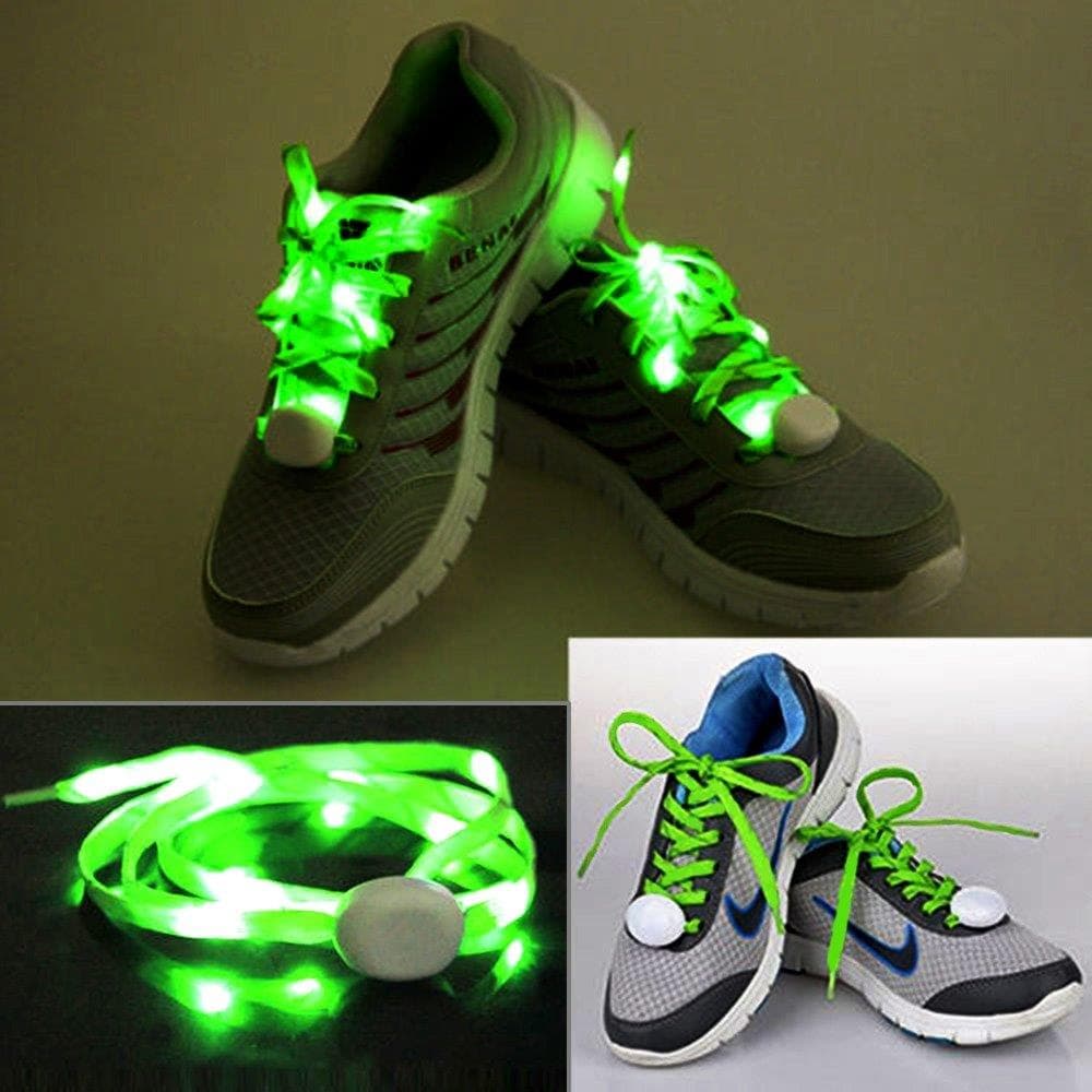 Grøn LED Lysende Snørebånd - 1 Par