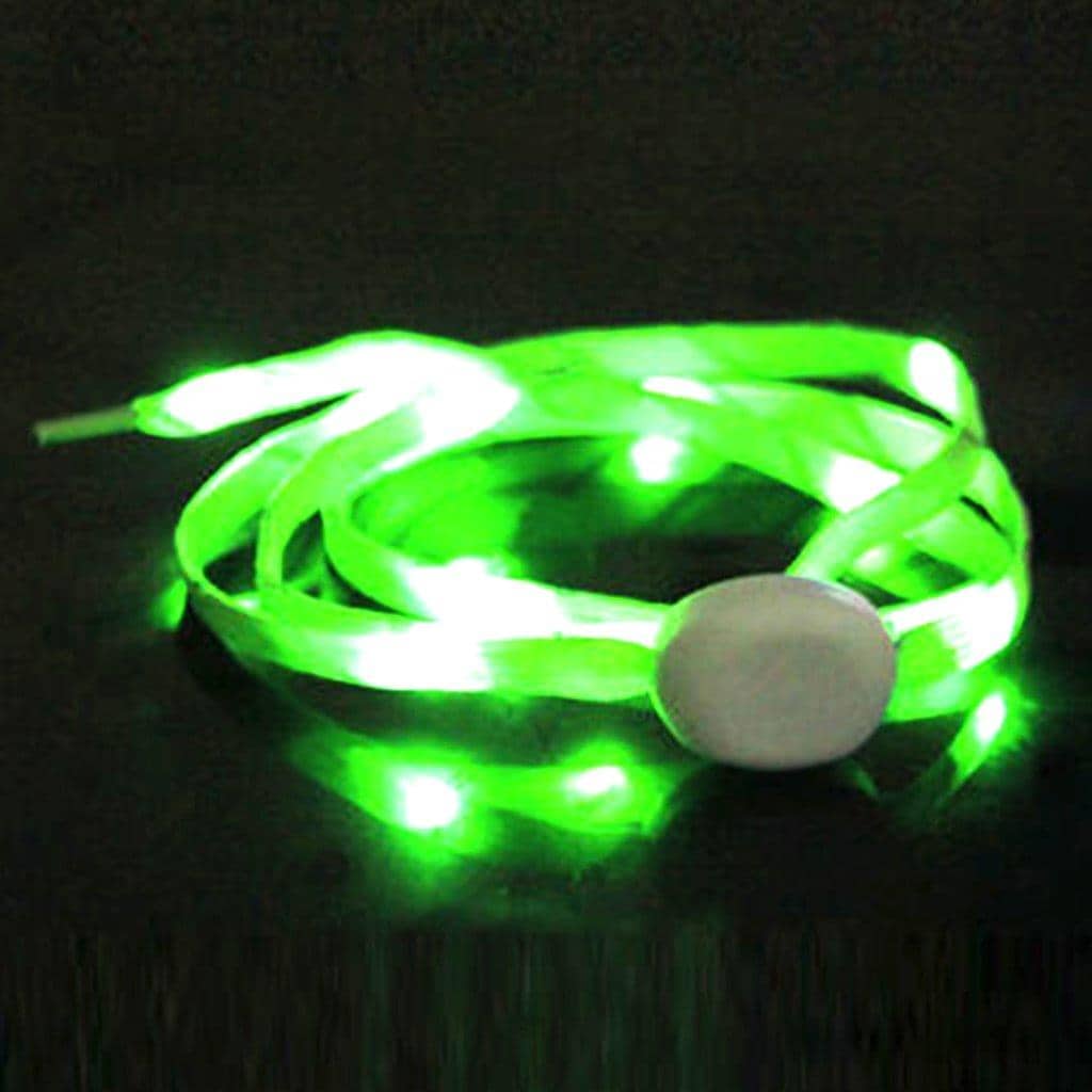 Grøn LED Lysende Snørebånd - 1 Par