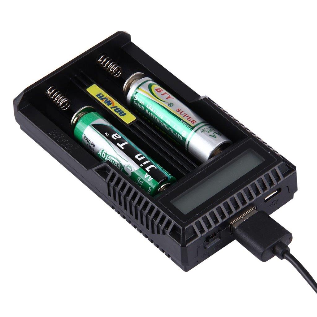 USB Smart Batterioplader 18650 / 18490 / 18350 / 17670 / 17500 / 16340 / 14500 / 10440 batteri - LCD Display