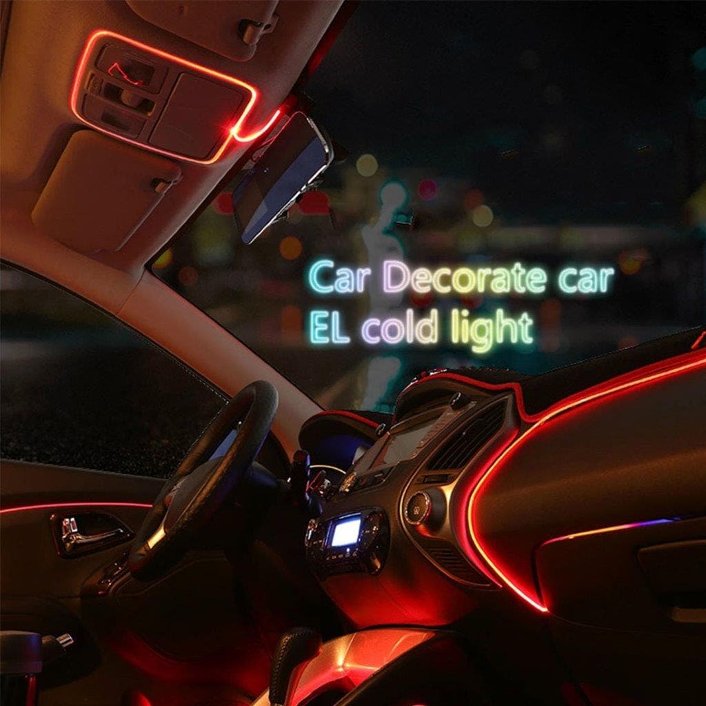 Batteridrevet Neon LED Lyskæde til Disko / Bilen / Udsmykning i Hjemmet - 3 meter Lyseblå