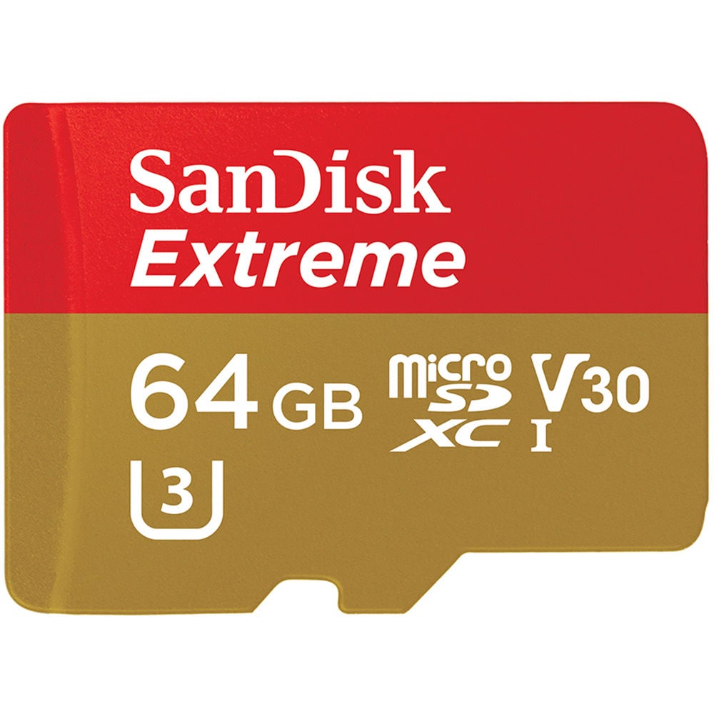 64GB SanDisk Extreme microSDXC Class 10 UHS-I Class 3 90/60MB/s