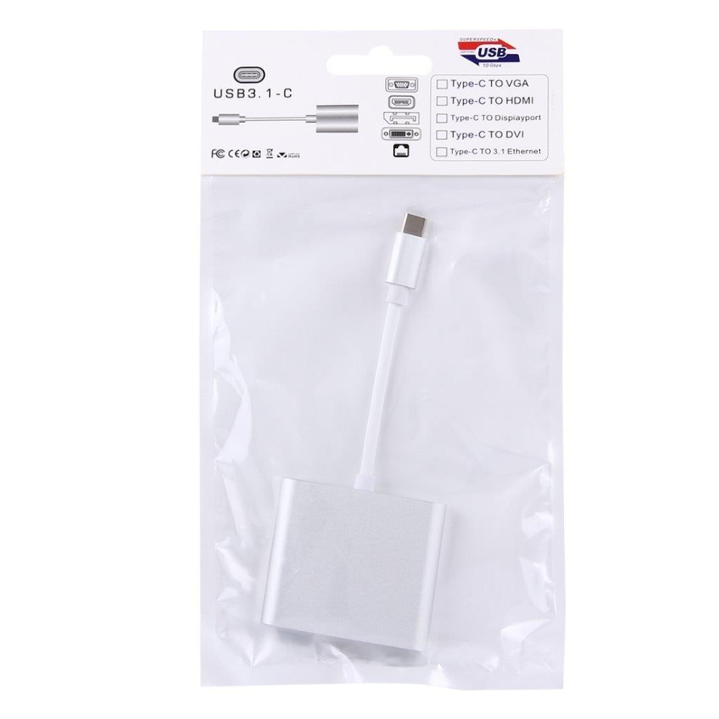 Adaptor USB 3.1 Type-C Male til USB 3.1 Typ-C HDMI & USB 3.0
