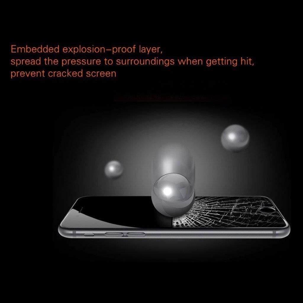 Buet hærdet helskærmsbeskyttelse i glas til iPhone 8 / 7 - Sort