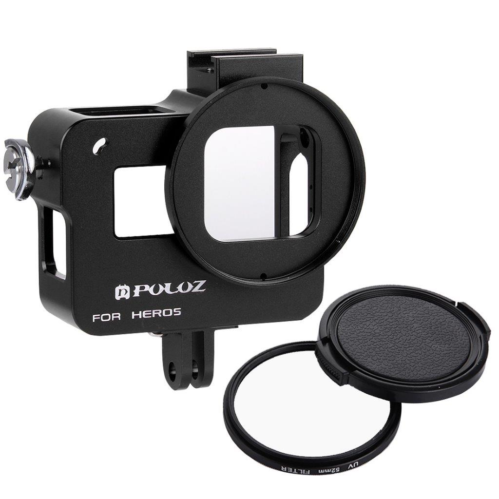 Aluminiumscover GoPro 5 med 52mm UV Lins