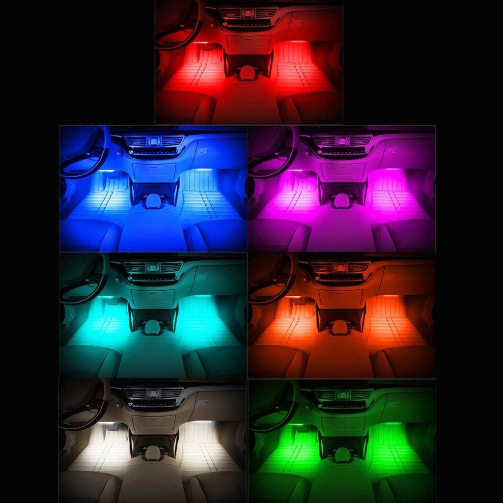 Belysning Bilgulv 36 stk. LED 4-i-1 RGB Neon - Lydkontrol og Fjernbetjening