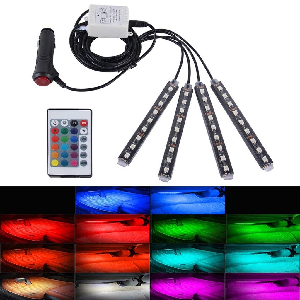 Belysning Bilgulv 36 stk. LED 4-i-1 RGB Neon -  Fjernbetjening