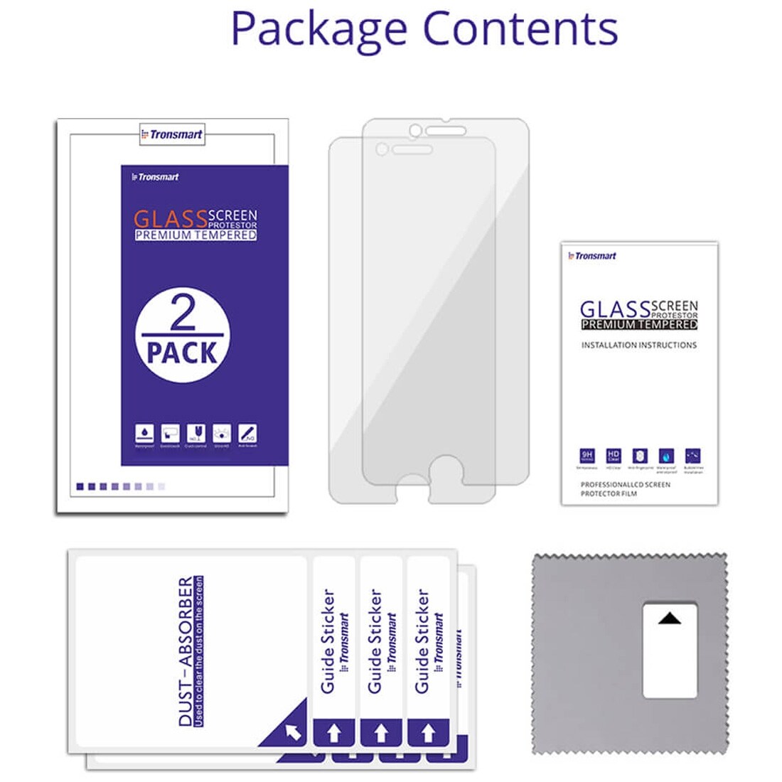 Tronsmart Skærmbeskyttelse i Glas iPhone 7 - Pakke med 2 stk.