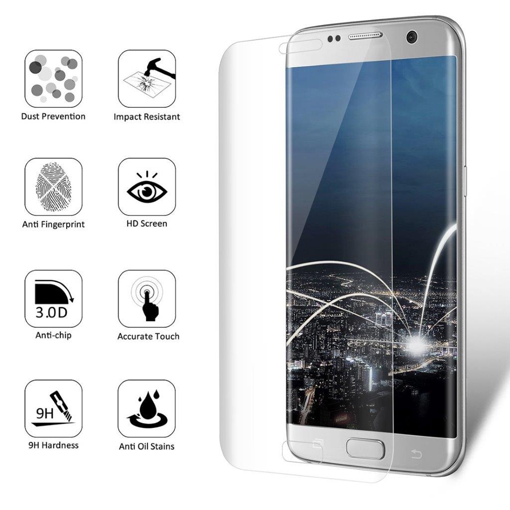 Bøjet Fuldskærm Skærmbeskyttelse i Glas Samsung Galaxy S7 Edge