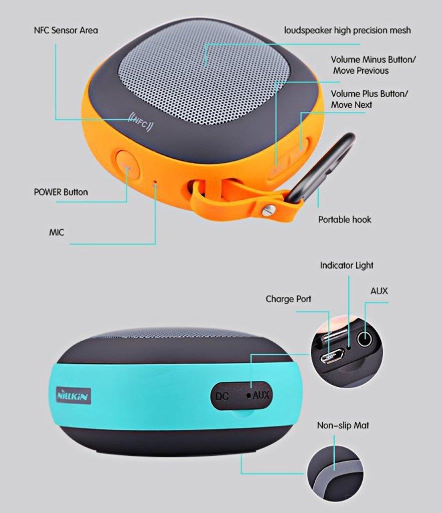 NILLKIN STONE Portabel Bluetooth Højttaler - Karabinhage