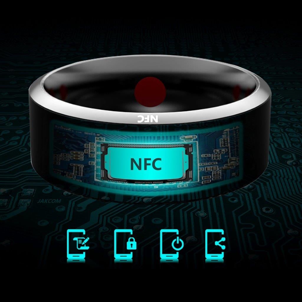 Jakcom R3 NFC Smart Ring - Sundhedstjek - Telefonsamtale - Deling - Herrestørrelse 62,8