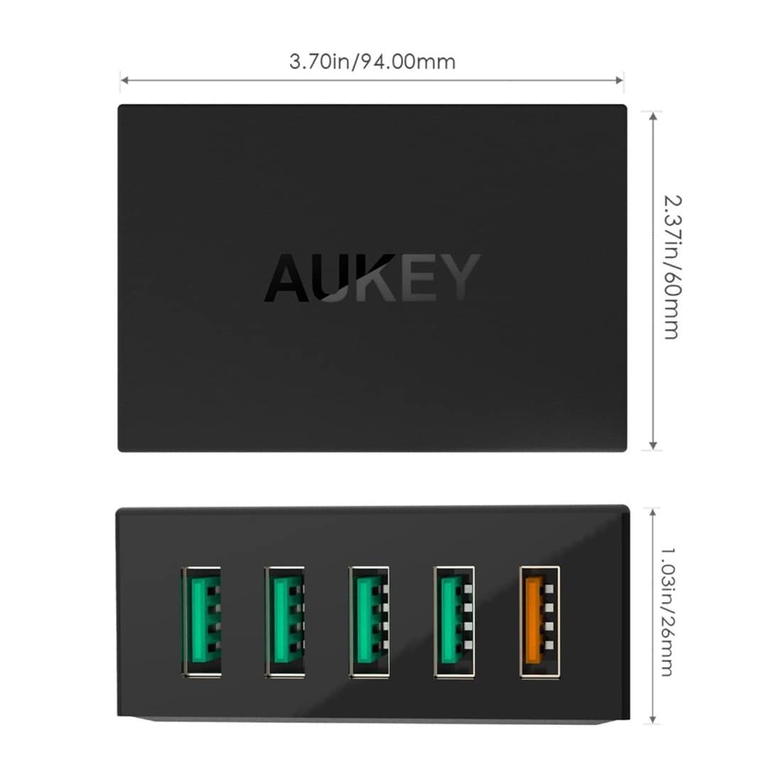 AUKEY PA-T15 5-Port USB Vægoplader Quick Charge 3.0