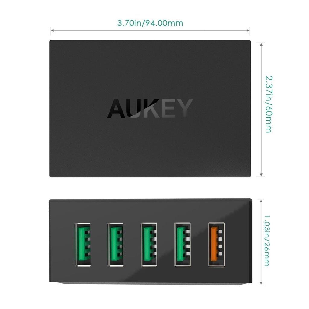 Aukey PA-T1 Quick Charge 2.0 5 x USB Opladningsstation