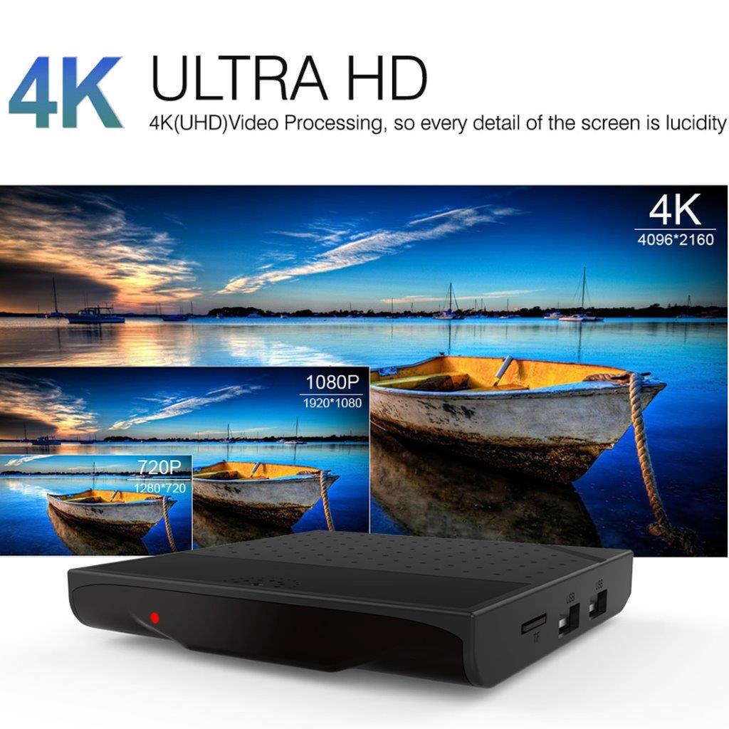4K UHD Smart TV Box med fjernkontrol - Android 6.0 / ROM 8GB /  WiFi