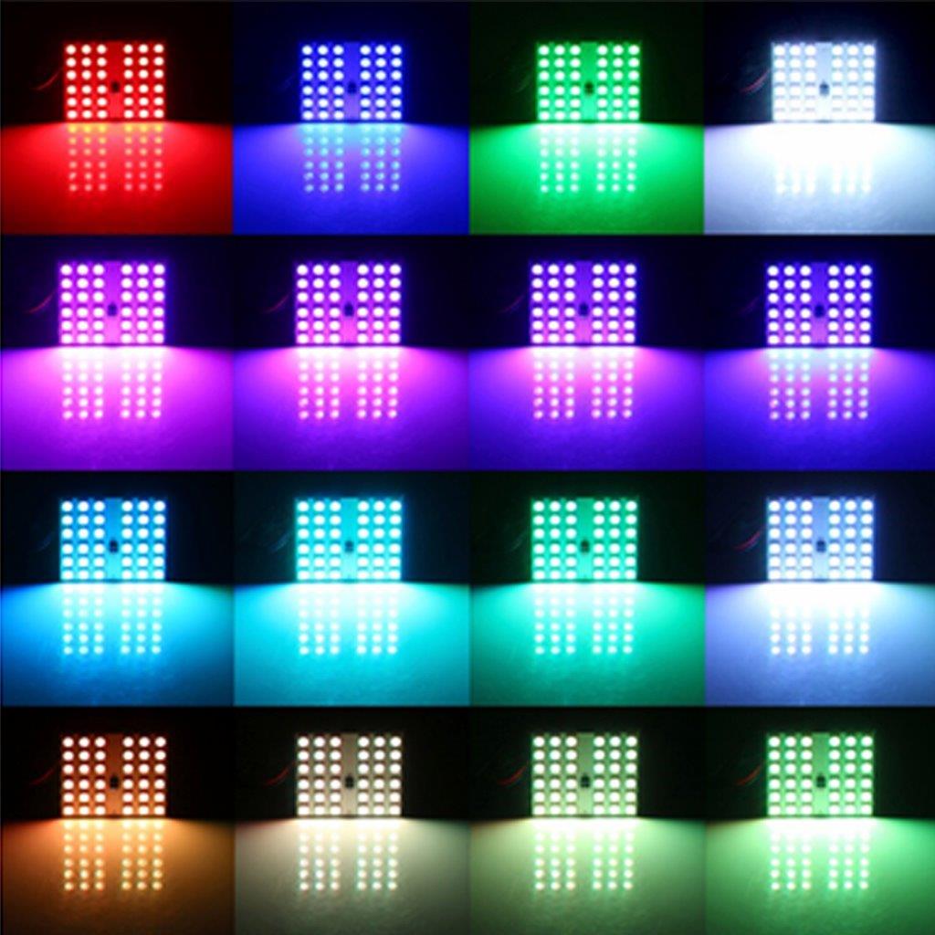 Fjernstyrede LED Blitzlys 18W 36 SMD-5050 - 2stk med fjernkontrol