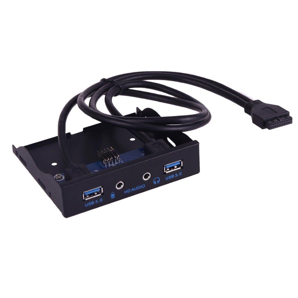 4 Ports USB 3.0 2-Ports + HD Lyd 3.5mm Front Panel