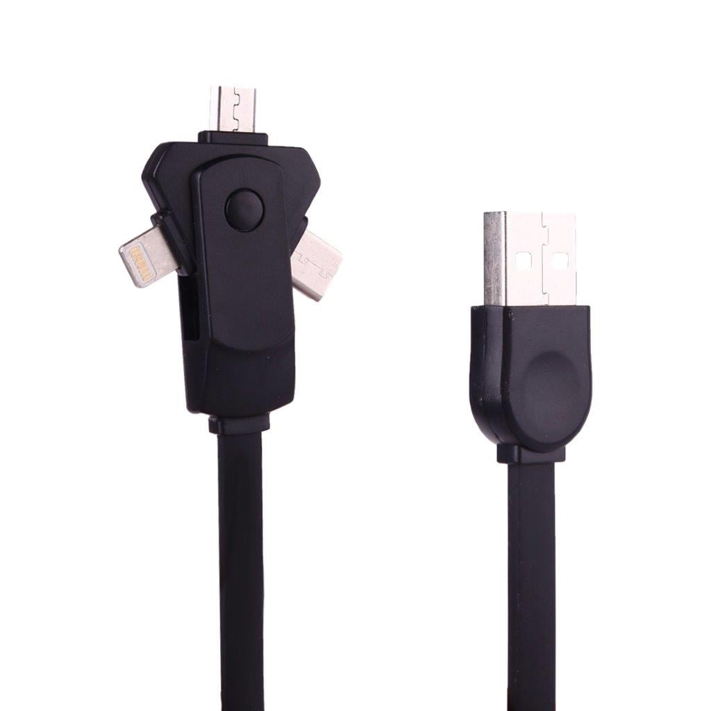 Usb-kabel 3i1 - Type C & iPhone & Android Micro-usb tilslutning
