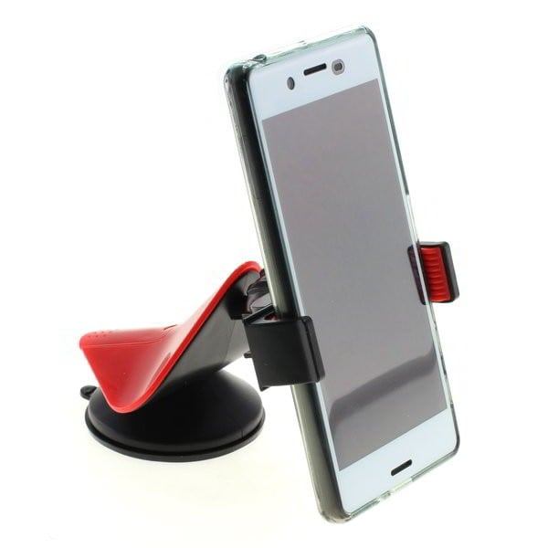 Haicom Universal mobilholder med Sugekop Rød/sort
