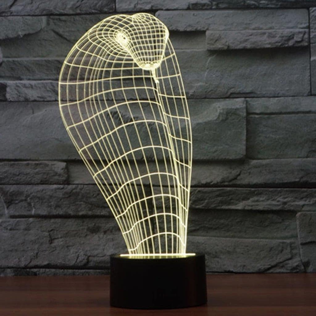 Cobra Illusion 3D-lampe - 7 Farver
