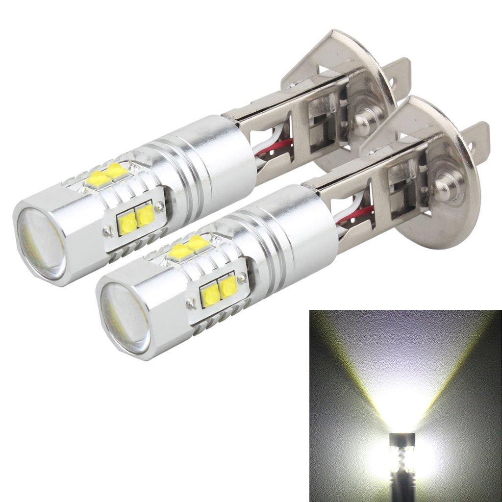 LED Dæmpbart Lys H1 50W 850lm 6000K 10 CREE LED Car Fog Lights, DC 12V (White Light)