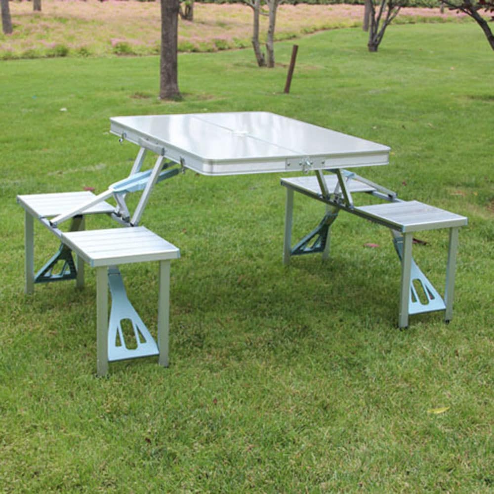 Sammenklappeligt Campingbord med Stole i Aluminum
