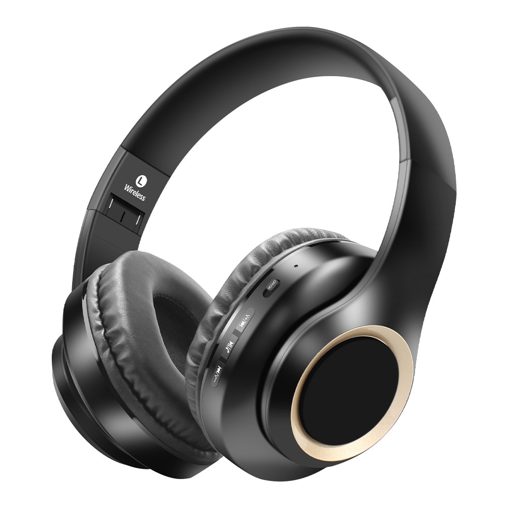 Kraftfuldt Bluetooth Stereoheadset Sammenklappelig - Sort